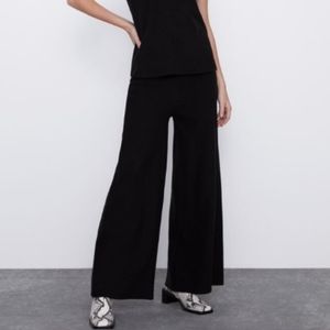 NWT ZARA Black High Waisted Wide Flowy Pants